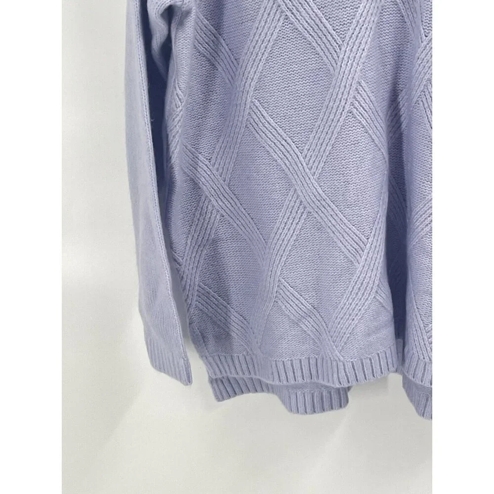 Evri Purple Cable Knit Long Line Hooded Cardigan Soft Sz 1X - Picture 2 of 6